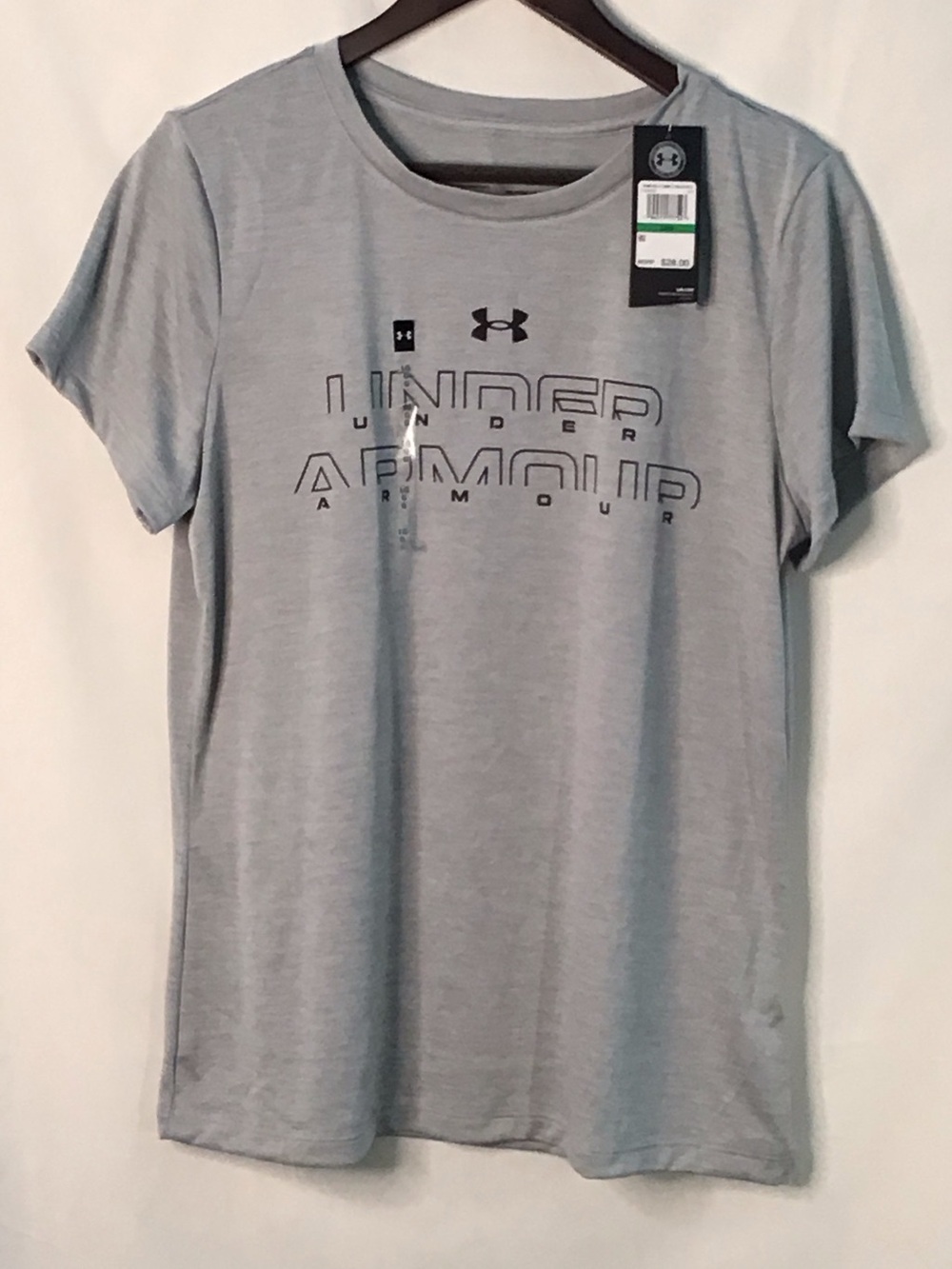 Under Armour Women's Heather Gray Logo Short Sleeve Tee